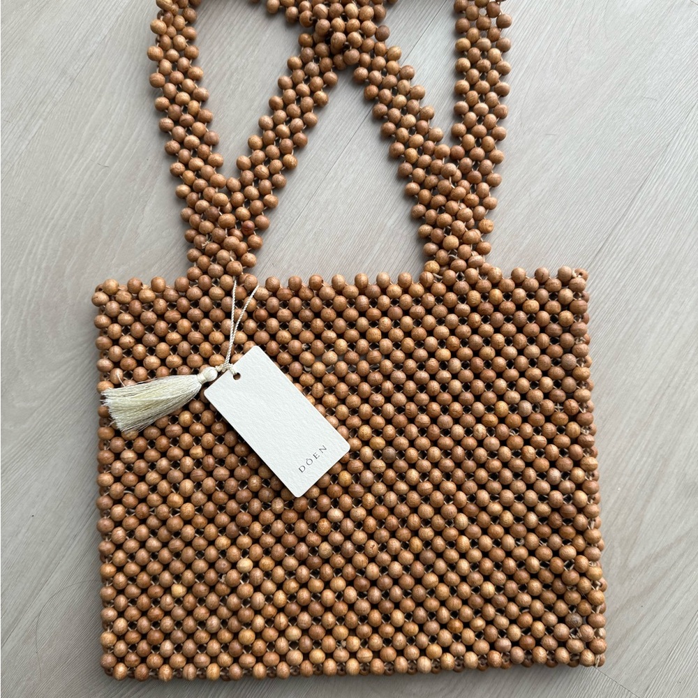 Doen Wooden Beaded Tote Bag